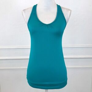 Champion Teal Racerback Tank Top Semi Fitted Activewear Athletic Shirt Women's S